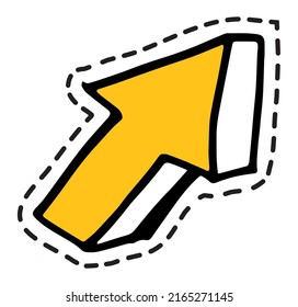 Pointing Arrowhead Showing Left, Direction And Navigation. Button Or Pointer For Social Media Applications Or Games App. Sticker Or Patch, Isolated Icon, Logotype Or Emblem. Vector In Flat Style