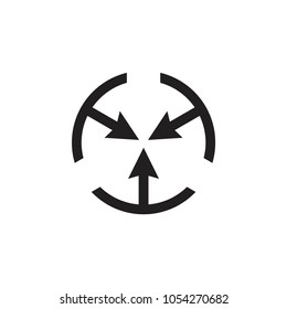 pointing arrows in circle geometric logo vector