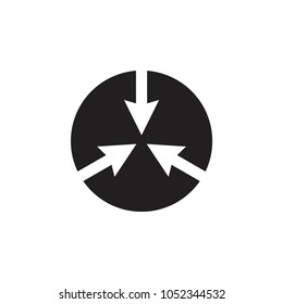 pointing arrows in circle negative space logo vector