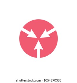 pointing arrows in circle negative space logo vector
