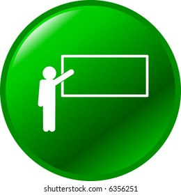 pointing at a blackboard button