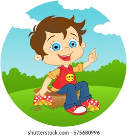 pointing boy