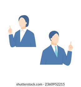 Pointing business person avatar icon
