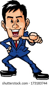 Pointing businessman
