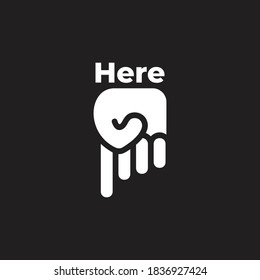 pointing down here sign hand palm symbol vector