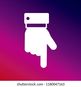 Pointing down icon vector illustrator creative design purple and pink gradient background