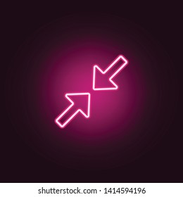 pointing at each other arrows neon icon. Elements of web set. Simple icon for websites, web design, mobile app, info graphics