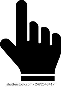 Pointing Up Fill icon design in black color