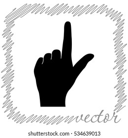 Pointing finger  black  vector icon