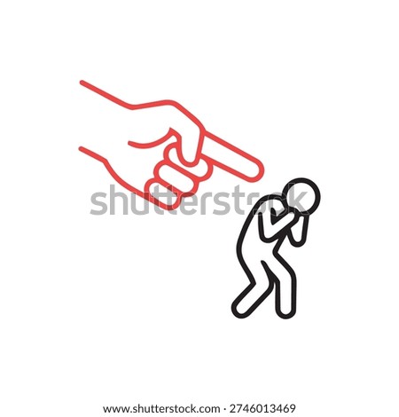 Pointing finger blaming vulnerable person concept of guilt and accusation pressure