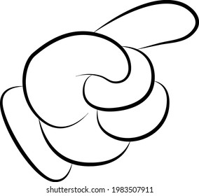 Pointing finger in comic style. Vector illustration.