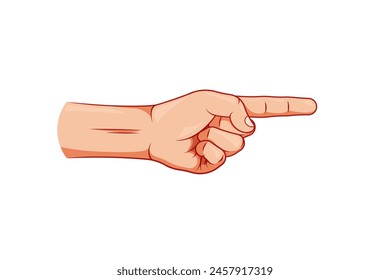 Pointing finger gesture isolated on white background.