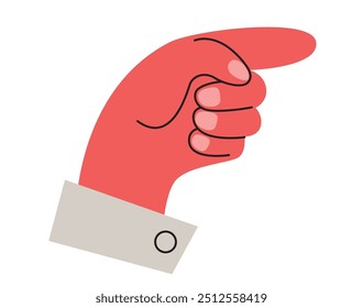 Gesto com o dedo apontando. Ilustração do vetor da mão vermelha.