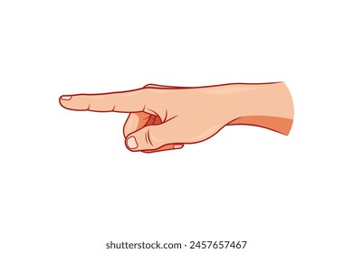 Pointing finger gesture vector isolated on white background.