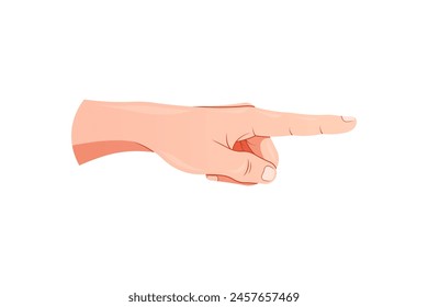 Pointing finger gesture vector isolated on white background.