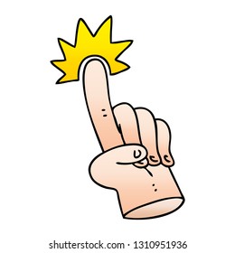 pointing finger gradient shaded quirky cartoon of a