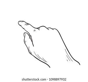 Pointing Finger Hand Drawn Sketch Human Stock Vector (Royalty Free ...