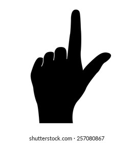 Pointing finger (hand) vector icon - black illustration