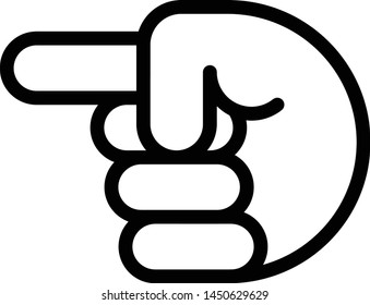 Pointing finger icon - guidance and direction sign, target concept