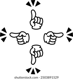 Pointing pointing finger pointing icon illustration