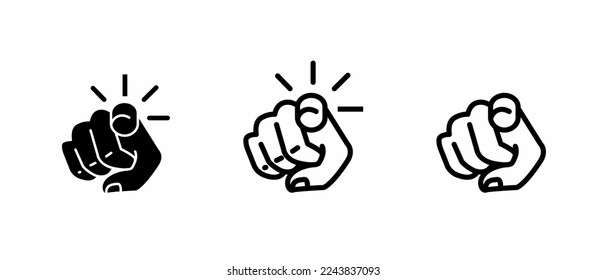 Pointing finger icon illustration template. Stock vector.