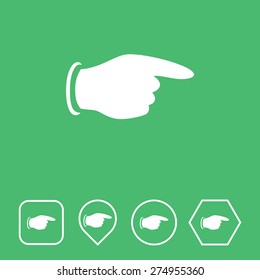 Pointing Finger Icon on Flat UI Colors with Different Shapes. Eps-10.