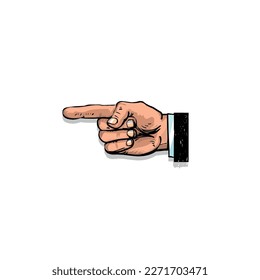 Icono de dedo apuntando. Ilustración vectorial.