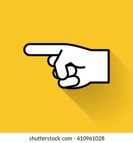Pointing Finger Icon. Vector Illustration of a Hand Pointing with the Index Finger