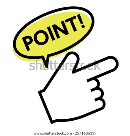 Pointing finger icon, vector illustration
