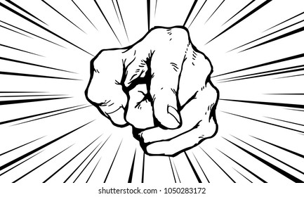 Pointing Finger Illustration, Vector
