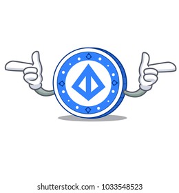 Pointing finger loopring coin character cartoon