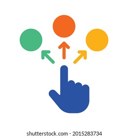 Pointing finger make decision or choice icon vector illustration.