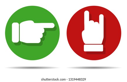 Pointing Finger and Maloik Hand Gestures