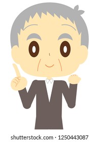 A pointing finger old man