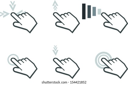 Pointing finger on touch screen