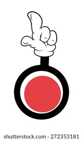 Pointing Finger Retro Circle Banner