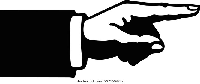 Zeigefinger-Zeichen oder -Symbol oder -Form einzeln auf Weiß