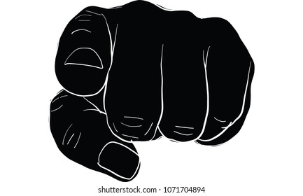 pointing finger signal, hand signal  vector
