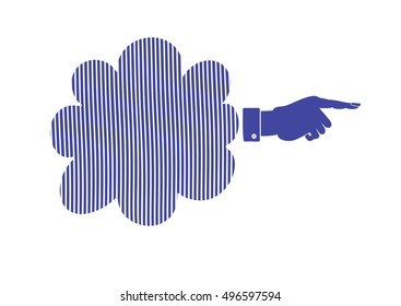 Pointing the finger. Silhouette of Hand with pointing finger. Vector direction sign