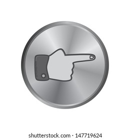 pointing finger silver button