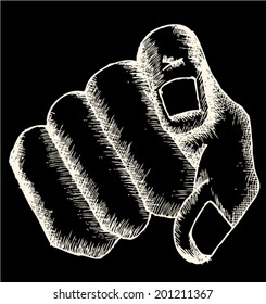 pointing finger , sketch