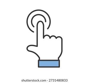 Vector de ilustración de icono táctil de dedo puntero