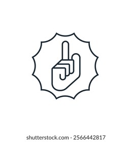 Pointing finger up. Vector linear icon isolated on white background.