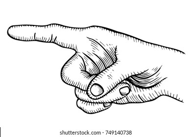 Pointing Hand Vector Pointing Finger Vintage Stock Vector (Royalty Free ...