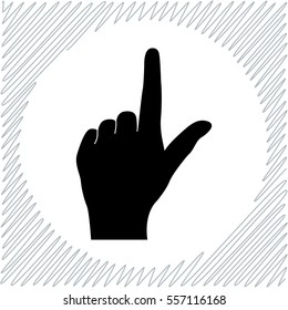 Pointing finger vector icon - black  illustration
