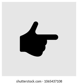 Pointing finger vector icon, flat style isolated