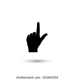 Icono de vector de dedo con sombra redonda