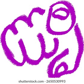 Pointing Finger At You Icon Crayon Chalk Drawing Vector