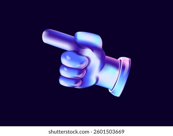 pointing flying finger cursor modern light 3d hologram holo futuristic icon design