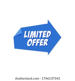 Pointing Folded Paper Limited Offer Label